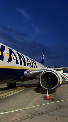 an airplane that is sitting on the runway