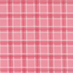 pink plaid fabric with white and red stripes