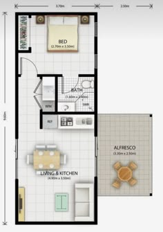 the floor plan for a small apartment