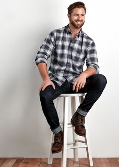 DESCRIPTION Small batch and limited edition - this plaid shirt is a closet essential and will quickly become your new go-to. Specifically designed to be worn throughout the year, we used a light weight fabric so you get the look of a traditional flannel without the extra weight. Thanks to the long fibers of organic cotton this shirt is exceptionally soft and more durable. It has a soft lived-in feel and features a custom designed plaid pattern. Perfect for date night, an afternoon at your local Fitted Plaid Flannel Shirt Casual, Fitted Plaid Flannel Shirt Casual Style, Fitted Casual Plaid Flannel Shirt, Fitted Flannel Casual Shirt, Fitted Flannel Shirt Casual Style, Fitted Casual Flannel Shirt, Classic Plaid Shirt For Casual Gatherings, Casual Fitted Plaid Shirt, Rock Men Outfit