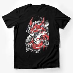 Red Dragon Graphic Tee, Men's Urban Style T-shirt, Mythical Creature Streetwear, Bold Fantasy Design Shirt, Unique Dragon Art Top Male T-Shirt Custom graphic T-Shirt.Customize your color Mens Fashion Urban, Red Dragon, Dragon Art, Male T Shirt, Mythical Creatures, Urban Fashion, Custom Shirts, Shirt Designs, Cotton Blend