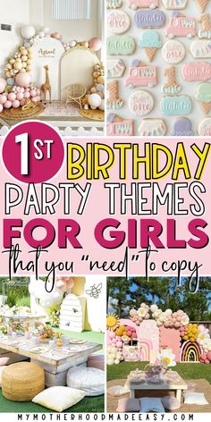 P 1st birthday ideas Rain Theme Birthday Party, 1yr Birthday Party Ideas Girl, Summer First Birthday Theme Girl, Unique First Birthday Themes Girl, Spring One Year Old Birthday Party, Girls One Year Birthday Party Theme, Turning One Birthday Girl Themes, April 1st Birthday Ideas Girl, Girl First Birthday Party Ideas Themes