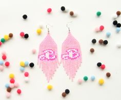 Barbie earrings pink chandelier earrings cute beaded earrings for her handmade Pink Beaded Crystal Drop Earrings, Pink Beaded Drop Crystal Earrings, Handmade Pink Crystal Drop Earrings, Pink Dangle Beaded Earrings, Pink Beaded Dangle Earrings, Handmade Pink Dangle Tassel Earrings, Handmade Pink Crystal Dangle Earrings, Cute Pink Beaded Dangle Earrings, Cute Pink Dangle Beaded Earrings