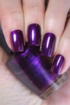 Grape Fizz Nails Take An Elfie, Skittle Mani, Burgundy Acrylic Nails, Nails Opi, Purple Nail Polish, Purple Nail, Exotic Nails, Jelly Nails