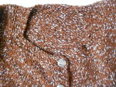 "Wool blend (wool and acrylic) Three buttons Chunky sweater Dimension shoulder 17\" bust 20\" sleeve 12\" length 22\"" Fitted Brown Sweater With Button Closure, Brown Fitted Sweater With Button Closure, Brown Fitted Hand-knitted Sweater, Fitted Brown Knit Sweater, Sweater Cropped, Sweater Crop, Chunky Sweater, Sleeve Cardigan, Wool Blend Sweater