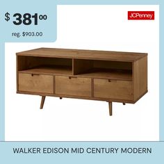 a wooden entertainment center with drawers on each side and $ 38 off reg $ 39 00