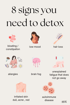 Sadly we're surrounded by toxins, chemicals, and heavy metals nowadays, from the air we breathe to the food we eat. All these pollutants and pathogens in our environment can really take a toll on our health and slow down how well our body can detox. + If you're feeling unusually tired or getting brain fog more often, these could be signs that your body is screaming for a detox. + Listen to your body; if you're feeling bloated or just plain sluggish, it's time to take control of your health 🌳 Toxins In Body Signs, Benefits Of Detoxing, Healthiest Breakfast, Detoxification Diet, Feeling Bloated, Feeling Sluggish, Body Detoxification