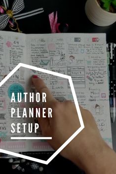 the author planner setup is shown in this graphic above it's hand - written title