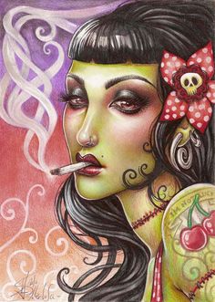 Zombie Art, Art Photography Portrait, Zombie Girl, Beating Heart, Rockabilly Fashion, Great Tattoos, Doll Maker