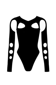 Fits true to size Stretch nylon jersey bodysuit fits up to size XL Cutouts details at the front and sleeves Snap buttons closure at crotch Drop Top, New Tops, Corsets, Body Suit, Fashion Sketches, Matching Sets, Set Dress, Short Hair, Stretch Fabric