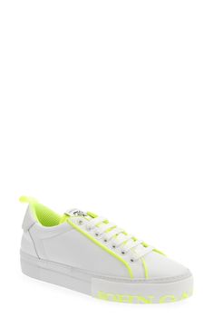 This leather sneaker highlighted with ultrabright yellow contrast brings can't-miss style to casual looks. Style Name:Galliano Lace-Up Sneaker (Men). Style Number: 6286209. Modern Yellow Sneakers With Translucent Outsole, Modern Custom Yellow Sneakers With Contrast Sole, Modern Yellow Sneakers With Rubber Sole, Modern Yellow Sneakers With Contrast Sole, Casual Neon Yellow Leather Sneakers, Modern Yellow Custom Sneakers With Contrast Sole, Yellow Leather High-top Sneakers With Vulcanized Sole, Neon Yellow Leather Sneakers With Branded Insole, Modern Yellow Low-top Custom Sneakers