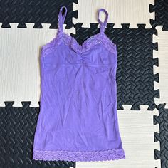 Questions? Leave A Comment Below! Size Medium (10/12) Cute Purple Tops For Loungewear, Heart Breaker Shirt, 2000s Clothes, 2000s Outfits, Vintage Tank, Dream Trip, Lace Tank Top, Lace Tank, Simple Style