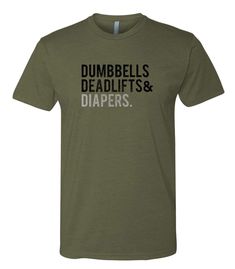 PRICES MAY VARY. 60% Cotton, 40% Polyester Made in the USA and Imported Pull On closure Machine Wash Embrace the DadBod with this awesome DB Men's Triple-D T-Shirt in striking Military Green from DadBod Apparel DB. This shirt isn't just a piece of clothing. It's a statement. A badge of honor that announces 'I'm a new dad, and I'm proud of it!' This shirt is the epitome of new dad gifts and a great addition to any dad's wardrobe. The Triple-D stands for Dumbbells, Deadlifts, and Diapers, encompas Great Gifts For Dad, Gifts For New Dads, Bear Cubs, Dad Life, High Quality T Shirts, Top Seller, Baby Bear, Steel Blue, Military Green