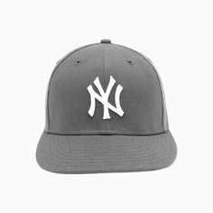 Boast your game-day look with the New York Yankees MLB 59FIFTY Fitted Hat. This Hat displays iconic “NY” initials in White Color, signifying the New York Yankees, embroidered prominently on the front. This stylish hat features a Grey color for a standout look. The centerpiece is the renowned NY emblem, prominently embroidered, speaking the words of loyalty and pride. This New York Yankees hat isn’t just a fashion piece—it’s a tribute to your favorite team, perfect for creating a smart, casual lo Sporty Flat Bill Hats For Baseball Season, Baseball Season Streetwear Hat With Team Logo, Baseball Season Team Logo Hat For Streetwear, Team Logo Hat For Baseball Season Streetwear, Team Logo Flat Bill Hat For Baseball Season, Throwback Baseball Cap For Baseball Season With Curved Brim, Baseball Season Fitted Snapback Hat For Sports Events, Baseball Cap For Sports Events With Flat Brim, Flat Bill Hat With Team Logo For Baseball Season