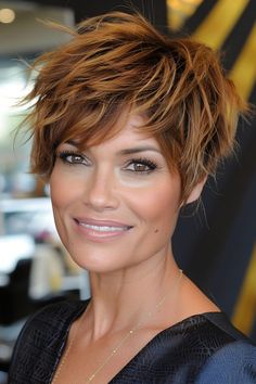 The Best Pixie Haircut Ideas of 2024 Tousled Pixie, Layered Pixie Cut, Pixie Haircut Ideas, Short Haircuts With Bangs, Bold Women, Long Pixie Hairstyles, Short Shag Haircuts, Feels Like Summer, Short Sassy Hair