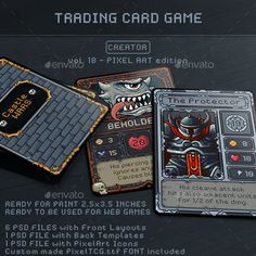 the card game has been designed to look like an old school video game