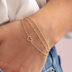 This Chain & Link Bracelets item by NinaHaydockJewelry has 6 favorites from Etsy shoppers. Ships from Glen Cove, NY. Listed on Apr 4, 2023 Cute Jewelry Bracelets Gold, Pretty Simple Jewelry, Gold Bracelet Heart, Gold Accessories Women, Jewelry Design Bracelets, Cute Gold Bracelet, Cute Heart-shaped Gold Jewelry, Delicate Gold Jewelry With Heart Detail, Delicate Gold Heart Jewelry