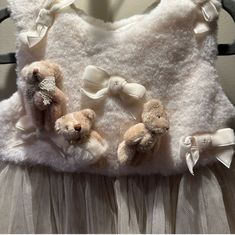 Lapin House Stunning Teddy Bear Fur Plush Dress With Tulle Skirt Size 3 Plush Dress, Coquette Winter, Dress With Tulle Skirt, Dress With Tulle, House Dresses, House Dress, Kids' Dresses, Dream Closet, Tulle Skirt