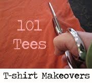 a person holding scissors in their hand with the words 101 tees on it and an orange t - shirt