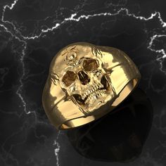 "Amazing Marine Corps Skull Ring with EGA located on the forehead of the skull. Available in sterling silver, 10k or 14k gold *Every ring we design and handcraft is made by a Marine Corps Veteran at our shop in Lakewood, Colorado - Proudly Made in USA. *Amazing Custom Marine Corps Ring made by a USMC Veteran. Officially licensed and approved by the US Marine Corps! *MADE BY A MARINE FOR MARINES! (TM) *These USMC Rings are Solid, bold, powerful and of substantial weight! Durable and Marine Tough! Luxury Skull Ring As Gift, Classic Skull Ring As Gift, Gold Skull Ring Collectible, Gold Skull Shaped Collectible Ring, Gift Skull Ring With Polished Finish, Skull Ring With Polished Finish As Gift, Marine Corps Rings, Lakewood Colorado, Usmc Veteran