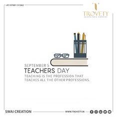 an advertisement for teachers day with pencils and pens