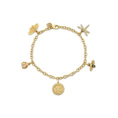 Gold & Diamond Iconic Insect Bracelet - Sydney Evan Fine Jewelry Bee Charm Bracelet, Luxury Jewelry With Dangling Charms, Script Necklace, Hand Chain Bracelet, Colorful Butterfly, Bracelets Gold Diamond, Diamond Chain, Hand Chain, Busy Bee