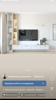 a living room filled with furniture and a flat screen tv on top of a wooden shelf