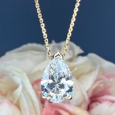 Wow picks! Moissanite Necklace Pear Pendant For Ladies, Pear Shape Solitaire Pendant 14K Gold Necklace, Teardrop Shape April Birthstone Pendant, #4624 at $336.00 Choose your wows. 🐕 #14kGold #GraduationGift #SimulatedDiamond #BridalGift #WeddingGift #BirthdayGift #PearShape #TearDrop #GiftForHer #EngagementGift April Birthstone Necklace, Cross Necklace Sideways, Pear Shaped Pendant, Pear Pendant, Expensive Jewelry Luxury, White Lab, Moissanite Necklace, Jewelry Luxury, April Birthstone