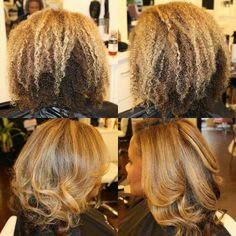 Highlights On Relaxed Hair, Relaxed Hair Black Women, Highlighted Hairstyles, Hair Growth Serum Diy, Short Balayage, Partial Balayage, Highlight Ideas, Blonde Ambition