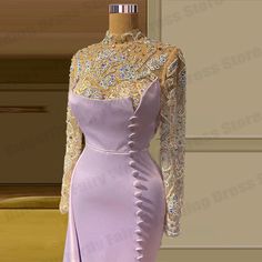 Fascinating New 2023 Long Sleeved Vintage Sparkling Sequins Mermaid Prom Dresses High Neck Evening Prom Dresses High Neck, High Neck Evening Gown, Dresses High Neck, High Neck Prom Dress, Party Gown, New 2023, Formal Party, Party Gowns, Mermaid Prom Dresses