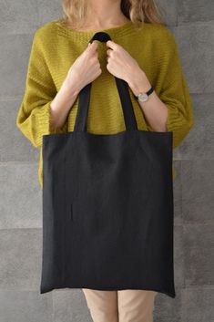 Simple, minimalist plain black linen bag for work. Reusable zero waste shopping bags for groceries. Black linen tote bag canvas for everyday. Click on the photo for more info and check my etsy shop for more handmade linen zero waste products and gifts. Black Reusable Canvas Bag For Everyday, Eco-friendly Black Cotton Bags, Black Eco-friendly Canvas Shoulder Bag, Black Eco-friendly Canvas Tote Bag, Diy Tote Bag Tutorial, Black Canvas Tote Bag With Eco-friendly Ink, Tote Bag Business, Reusable Produce Bags, Simple Tote