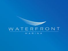 the logo for waterfront marina, which is located in front of a blue background