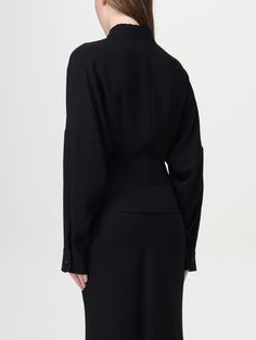 Shirt PHILOSOPHY DI LORENZO SERAFINI Woman color Black Formal Blouson Sleeve Button-up Tops, Classic Black Blouse With Blouson Sleeves, Classic Solid Tops With Blouson Sleeves, Formal Tops With Blouson Sleeves In Solid Colors, Black Formal Top With Blouson Sleeves, Black Blouson Sleeve Top For Formal Occasions, Black Top With Blouson Sleeves For Formal Occasions, Modern Long Sleeve Tops With Blouson Sleeves, Black Tops With Blouson Sleeves For Formal Occasions