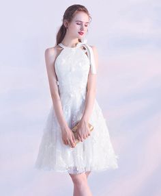 Formal White Knee-length Mini Dress, Beige Knee-length Mini Dress For Evening, White Knee-length Mini Dress For Evening, White Knee-length Prom Mini Dress, Kawaii Prom Dress Short, Cute Short Prom Dresses, Color Champagne, Champagne Evening Dress, Cute Homecoming Dresses