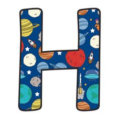 the letter h is made up of space and rockets