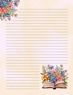 an open book with flowers on it and lined paper in the middle that says to do list