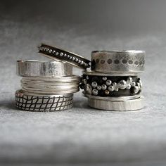 Art Clay Silver, Silver Jewelry Handmade, Stacking Rings, Clay Jewelry, Metal Jewelry, Handmade Bracelets, Handmade Silver, Jewelry Inspiration, My Jewellery