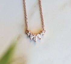 "This beautiful dainty diamond cluster necklace is made in solid 14K Gold or Sterling Silver. It is a perfect necklace to gift your loved ones as a Valentine's Day Gift, Birthday Gift or Christmas Gift. It is also the perfect match to our best seller - Everett Crown ring available here >> https://etsy.me/2TgbFxI { n o t e } ➤This item is made to order, please allow 2-3 weeks for this ring to be handmade for you. Requested modifications are subject to revised production timelines and pricin Timeless Rose Gold Necklace For Wedding, Timeless Marquise Diamond Necklace For Wedding, Timeless Rose Gold Wedding Necklace, Wedding Necklaces With Brilliant And Marquise Cuts, Marquise Diamond Necklace For Wedding With Single Cut Diamonds, Marquise Rose Cut Diamond Wedding Necklaces, Sterling Silver Marquise Necklace For Wedding, Wedding Necklaces With Marquise Cut And Prong Setting, Marquise Sterling Silver Diamond Necklace For Weddings