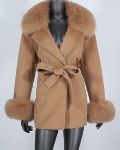 MODA  FURS  FABULOUS FUR FASHIONS AT UNBEATABLE PRICES   Item Description: Brand new ELEGANT cashmere wool blend quality winter coat / jacket for ladies.  Luxurious soft and cozy fox fur collar and cuffs,  side pockets and detachable belt  complete the look of this stylish garment.   Size: 6 Length: 31"       condition chart: FUR RESTYLING SERVICES:       SERVICES: Brand New    Never used or Worn Showroom New  Showroom Item / Not Pre-Owned Refurbished New 2 Excellent fur coats dramatically remod Winter Jacket Women, Fabulous Furs, Real Fur Coat, Wool Blend Jacket, Coat Winter, Winter Jackets Women, Fur Fashion, Winter Coats Jackets, Real Fur