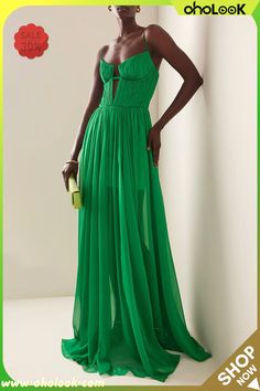 Sexy Formal Solid Solid Color V Neck Evening Dress Dresses Summer Prom Gown With Spaghetti Straps, Spring Gown With Spaghetti Straps, Summer Evening Gown With Spaghetti Straps, Green Chiffon Maxi Dress For Evening, Spring Party Gown With Spaghetti Straps, Fitted Gown With Spaghetti Straps For Summer, Fitted Summer Gown With Spaghetti Straps, Fitted Spaghetti Strap Summer Gown, Green Summer Prom Gown