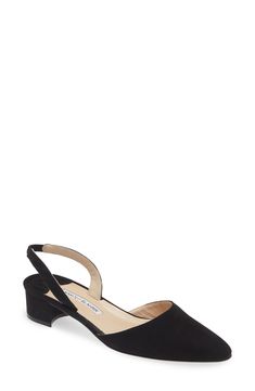 Manolo Blahnik Aspro Block Heel Slingback Suede Pump (Women) | Nordstrom Block Heel Slingback, Black Suede Pumps, Suede Block Heels, Suede Pumps, Slingback Pump, Minimal Design, Manolo Blahnik, Pump Shoes, Women's Pumps