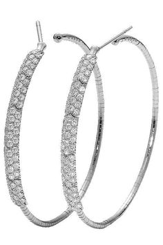 MATTIA CIELO-Rugiada Diamond Pave Hoop Earrings-WHITE GOLD Pave Hoop Earrings, 18k Rose Gold, Pave Diamonds, Silver Bracelet, Hoop Earrings, Diamonds, White Gold, Rose Gold, Silver