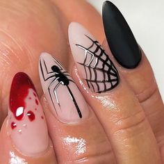 Halloween Fake Nails You Will Get 24 Medium Square Fake Nails With Design Press On Nails In 12 Sizes, 1 Nail File And 24 Jelly Glues,1 Alcohol Bag 1 Small Wooden Stick. Halloween False Nails Are Made Of Environment-Friendly Abs Resin Material, Which Is Non-Toxic, Tasteless, Environmentally Friendly And Harmless To Skin And Nails. You Can Use It Safely. You Can Wear These Fake Nails On Halloween, And These Uniquely Designed Fake Nails Can Perfectly Decorate Your Nails. You Can Also Wear Them During Role-Playing Or Parties. Our Medium Square Press On Nails Can Be Reused, With High Cost Performance (Can't Be Reused After Using Glue) Spooky Nail Art Almond, Short Spooky Nails Gel, Iv Gel Nails, Elegant Spooky Nails, Spooky Nail Ideas Short, Halloween Nails Short Stiletto, Halloween Nail Inspo Short Nails, Short Blood Nails, Hand Painted Halloween Nails