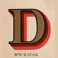 the letter d is made up of two different types of letters, one red and one brown