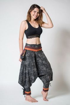 Paisley Thai Hill Tribe Fabric Women's Harem Pants with Ankle Straps Harem Pants Outfit, Yoga Dress, Yoga Outfits, Harem Pants Women, Salwar Kamiz, Fantasy Clothing, Ankle Straps, Costume Design, Pants Outfit