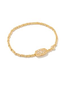 An easy addition to your everyday stack, we love the Grayson Stretch Bracelet for its iconic stone shape and just a touch of sparkle - and know you will too. The best part? It's designed to fit any wrist.Size: 6.5" unstretched circumference with 0.5"L x 0.3"W station Gold Stretch Bracelet, Link Earrings, Drinks Recipes, Platform Sandals Heels, Jewelry Lookbook, Stretchy Bracelets, Gold Crystal, White Crystal