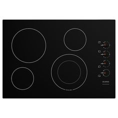 a black electric cooktop with four burners