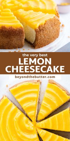 the best lemon cheesecake recipe is made with only 3 ingredients and it's so good to eat