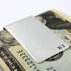 Personalized Sterling Silver Money Clip - Small Initials Money Clip - Sterling Silver Money Clip Classic Silver Card Holder For Formal Occasions, Silver Classic Card Holder For Formal Occasions, Classic Silver Rectangular Card Holder, Silver Rectangular Card Holder Gift, Silver Rectangular Card Holder For Gift, Classic Silver Card Holder With Card Slots, Great Gifts For Guys, Gift For Guys, Silver Money Clip