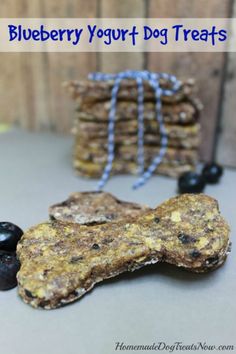 blueberry yogurt dog treats on a table